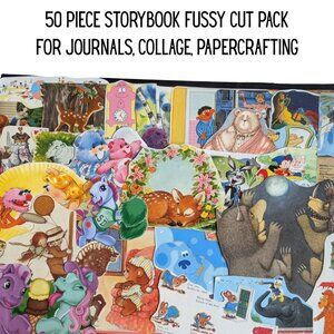 Vintage Storybook Fussy Cuts 50 Pack - 9.5" x 12" Journal, Collage, Papercraft
